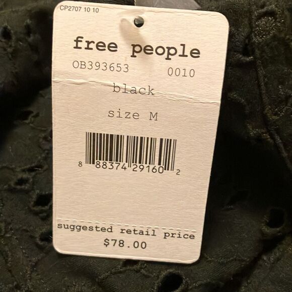 Free People Black TopSize Medium - Picture 8 of 9